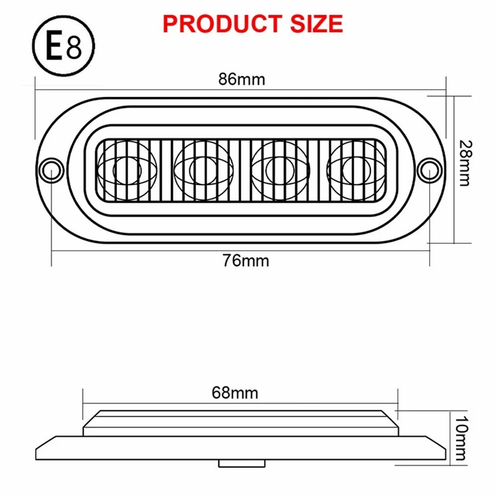 4PCS 4LED Truck Grill Lights 12V/24V Trailer Truck Side Marker Lights Position Lights Sealed Smoked LED Amber Lights for Trucks
