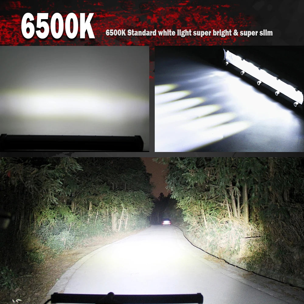 14/20Inch Slim Spot LED Bar off Road 12V 24V LED Light Bar/Work Light for Car 4X4 Truck ATV SUV Boat Lada Barra LED Light Bar