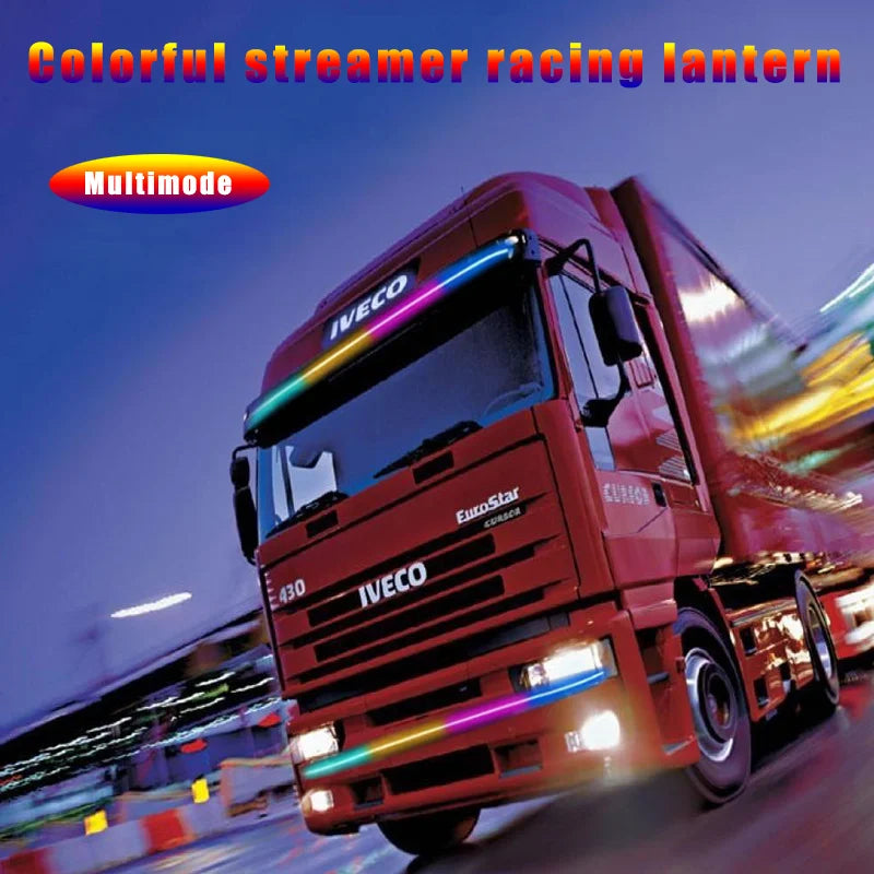 24V Truck LED Streamer Light Colorful Atmosphere Light Car Racing Light Colorful Lights for Cars at Night Car Accessories
